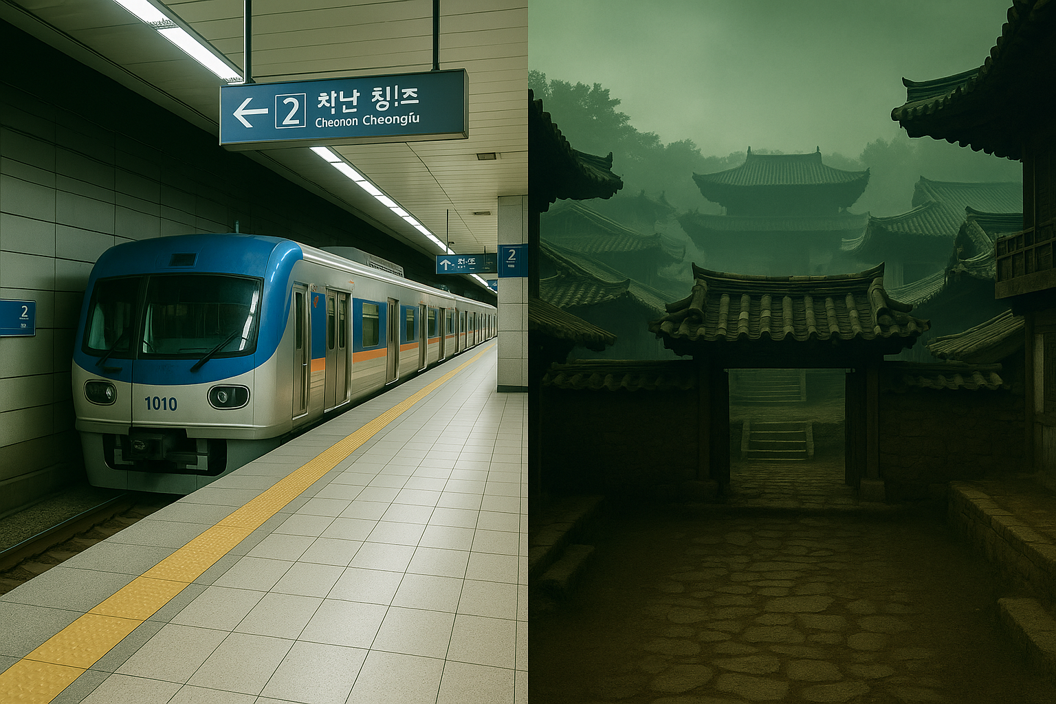 한국 좀비물 부산행과 킹덤의 배경 차이를 보여주는 상반된 공간