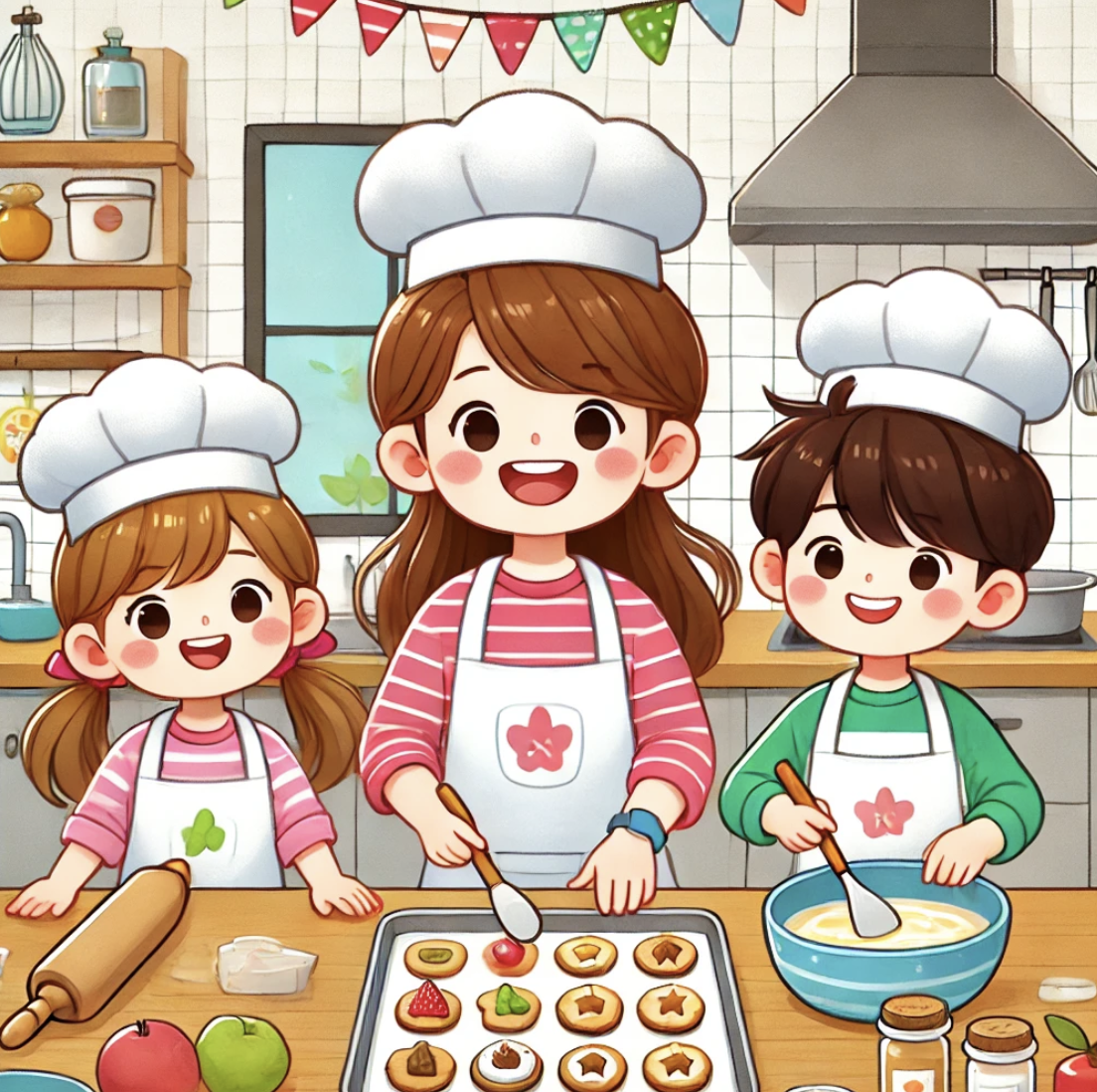 아이들에게 요리 교육을 해주는 모습