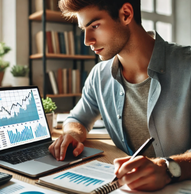 주식투자하는 사진