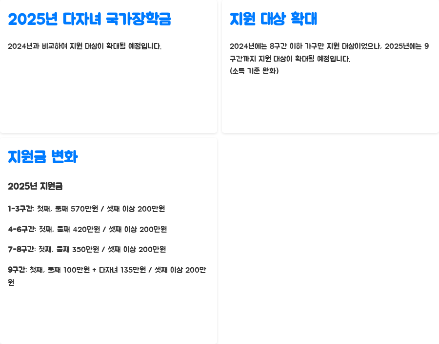 다자녀 국가장학금, 숨겨진 지원 조건 확인하고 놓치지 마세요! - 2025년 다자녀 국가장학금 지원 확대, 희망의 메시지! 비교 다자녀 국가장학금, 숨겨진 지원 조건 확인하고 놓치지 마세요! - 2025년 다자녀 국가장학금 지원 확대, 희망의 메시지! 비교