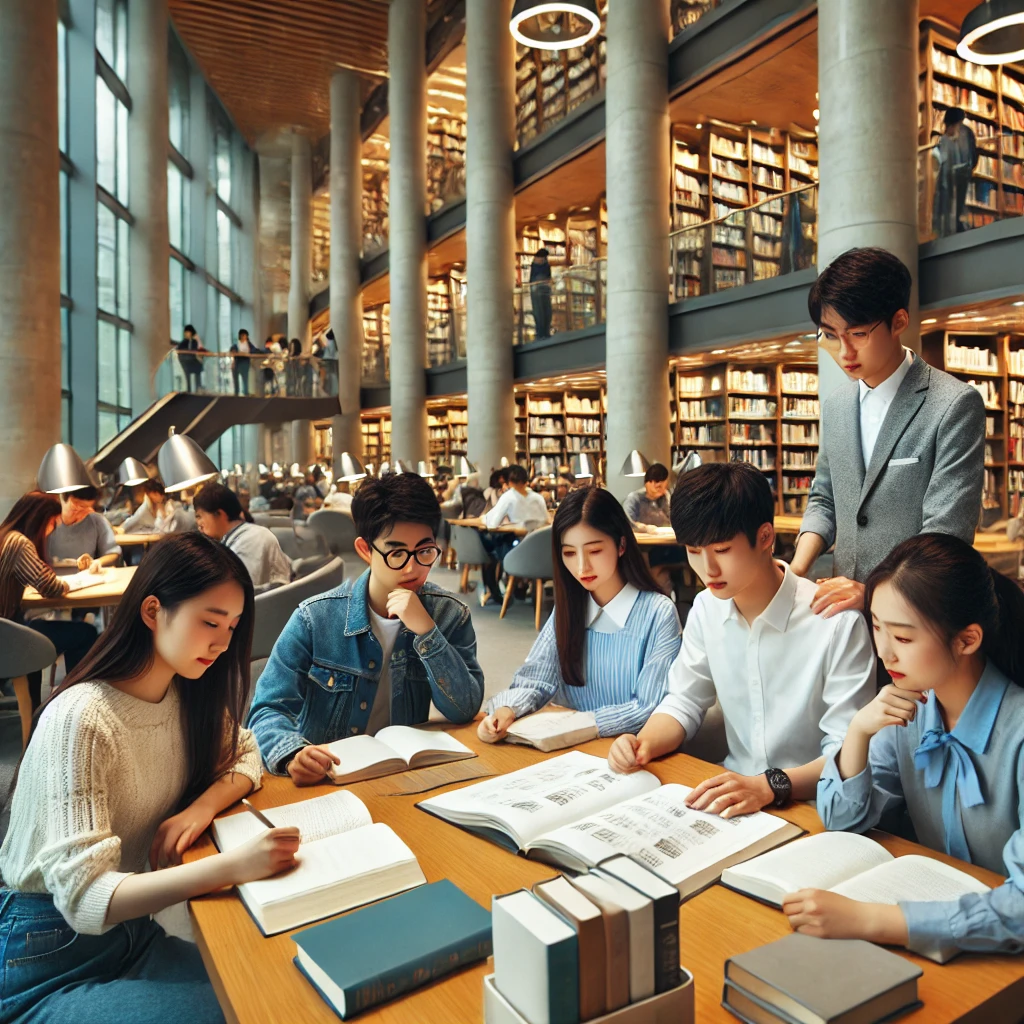 대학생 토론하는 이미지