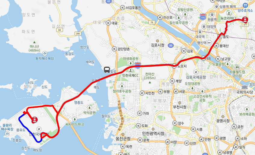 7500번 인천공항 버스 노선