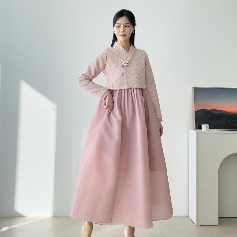 민한복 87번 선샤인 여성 개량 철릭 원피스 여자 개량 퓨전 허리 치마 생활한복