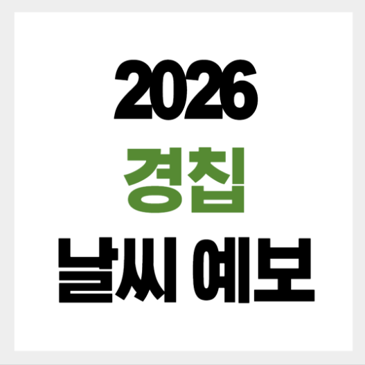 2026 경칩 날씨예보