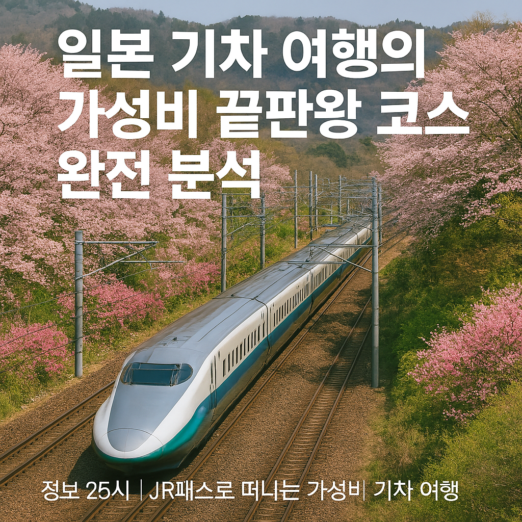 일본 기차여행을 상징하는 신칸센 달리는 사진