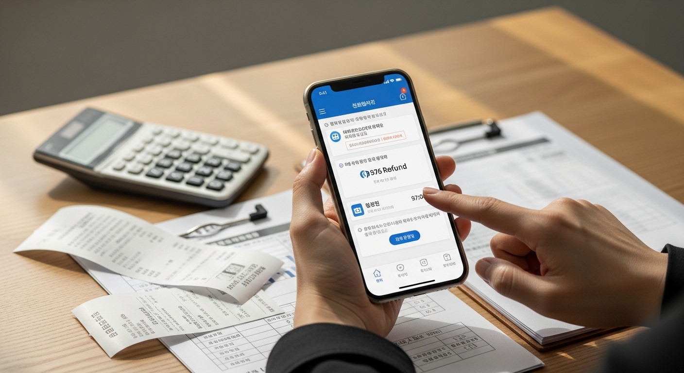 안내 문자를 확인하고 있는 모습