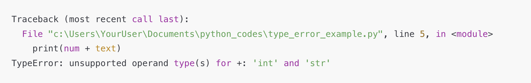 파이썬 TypeError 예시