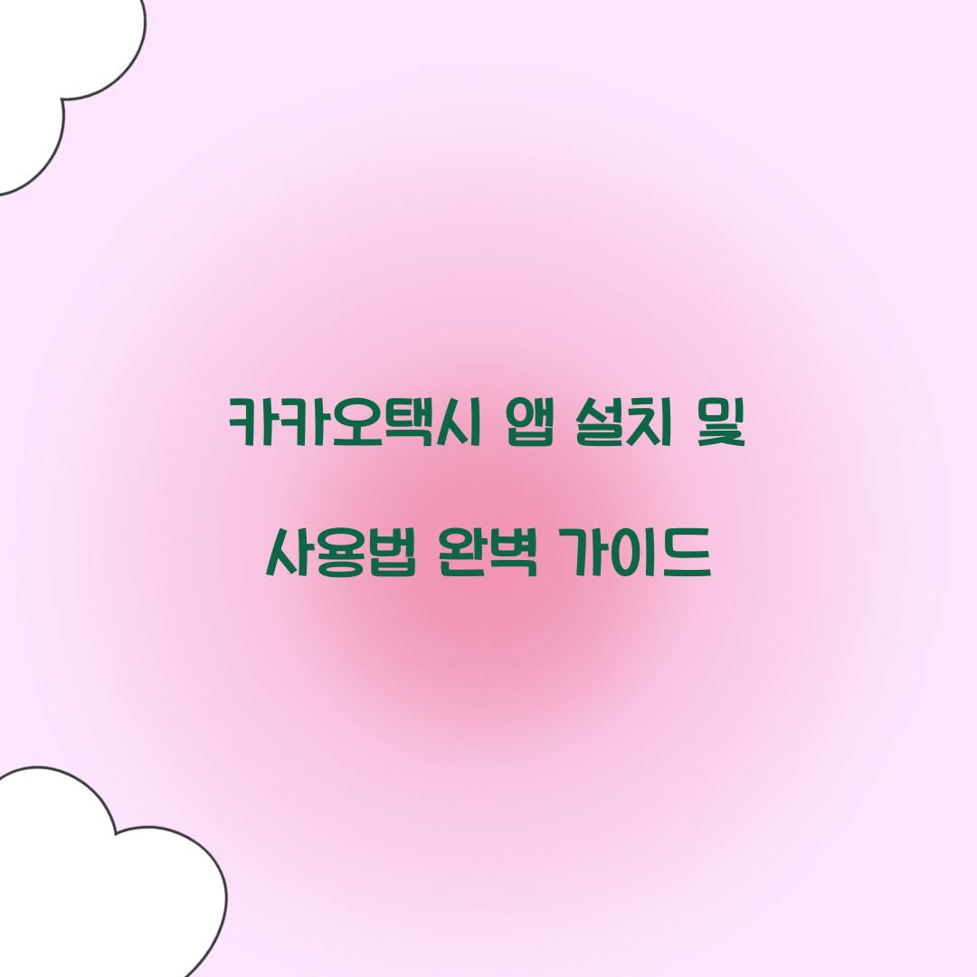 카카오택시 앱 설치