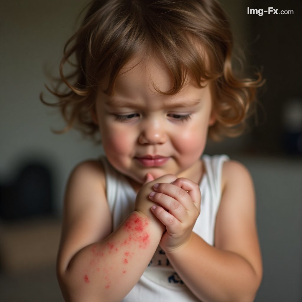 모기 물려서 가려워하는 아이