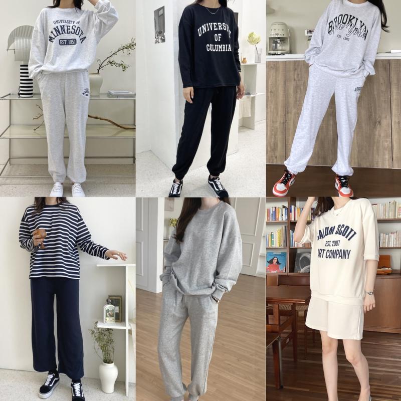 여성 트레이닝 세트 조거 트레이닝복 여름 반팔 운동복 겨울 기모 후드 츄리닝 엄마 등원룩