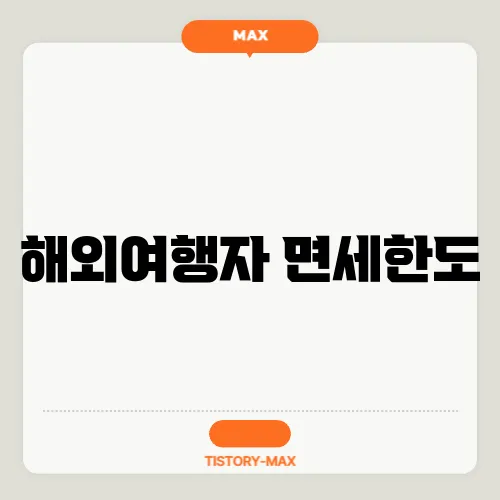 해외여행자 면세한도