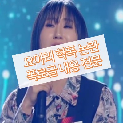 요아리 학폭 논란