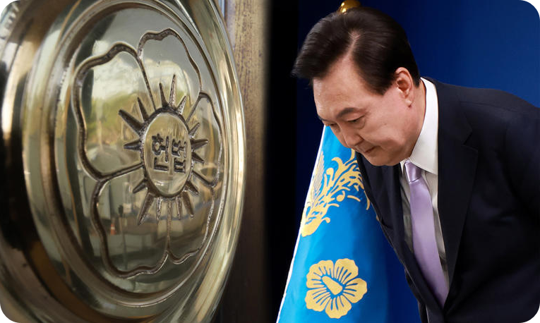 법정서 측근들에 책임 전가하는 윤석열. [사진=뉴스1]