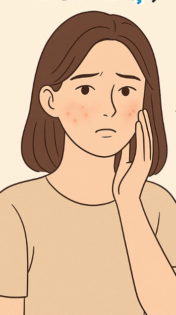 트러블로 고민하는 여성의 그림