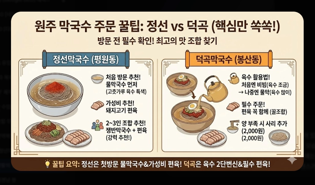 원주 막국수 맛집 [생활의 달인 2026] 정선&middot;덕곡막국수 위치 및 방문 꿀팁 가이드