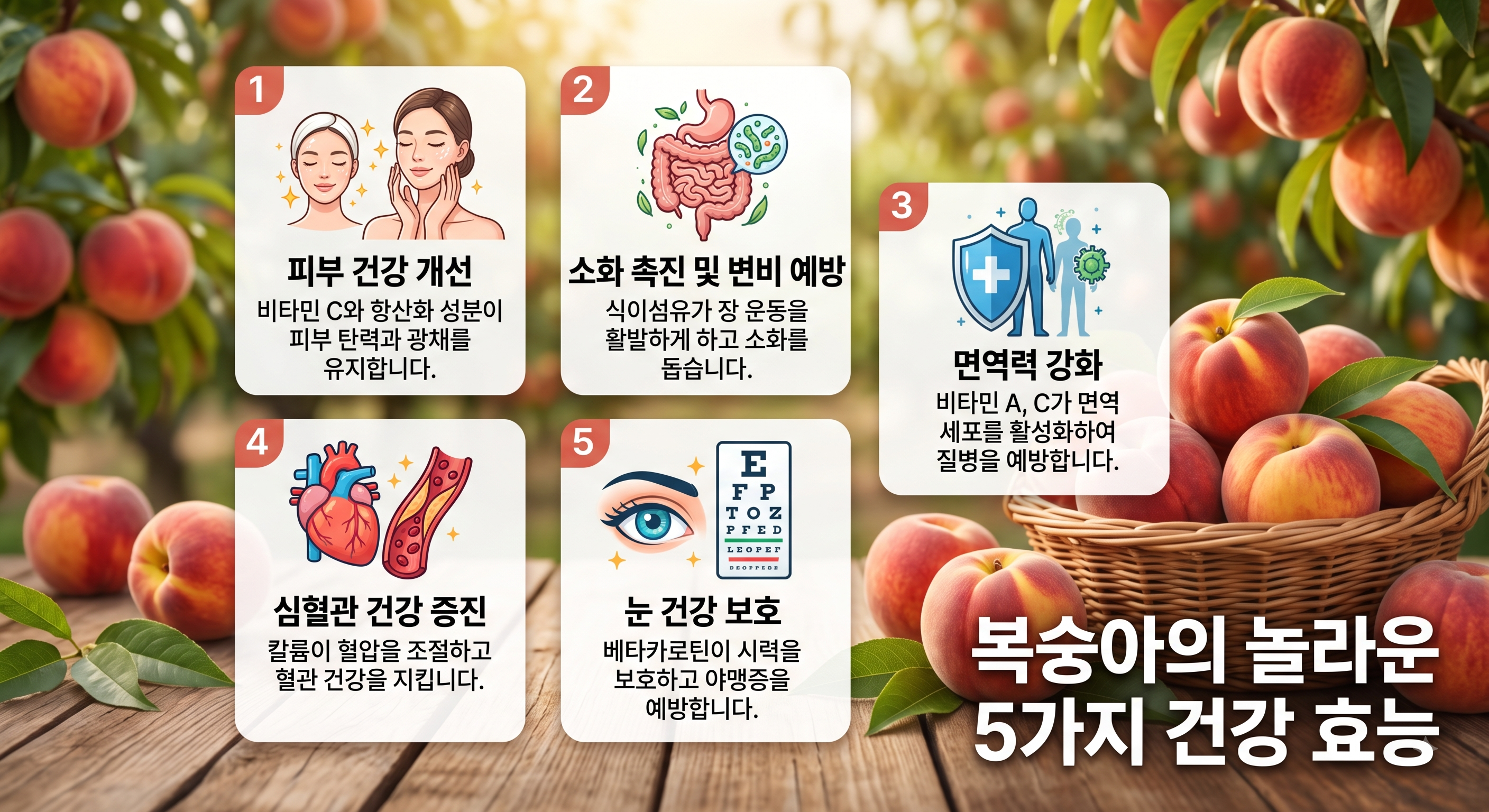 복숭아의 건강 효능 5가지