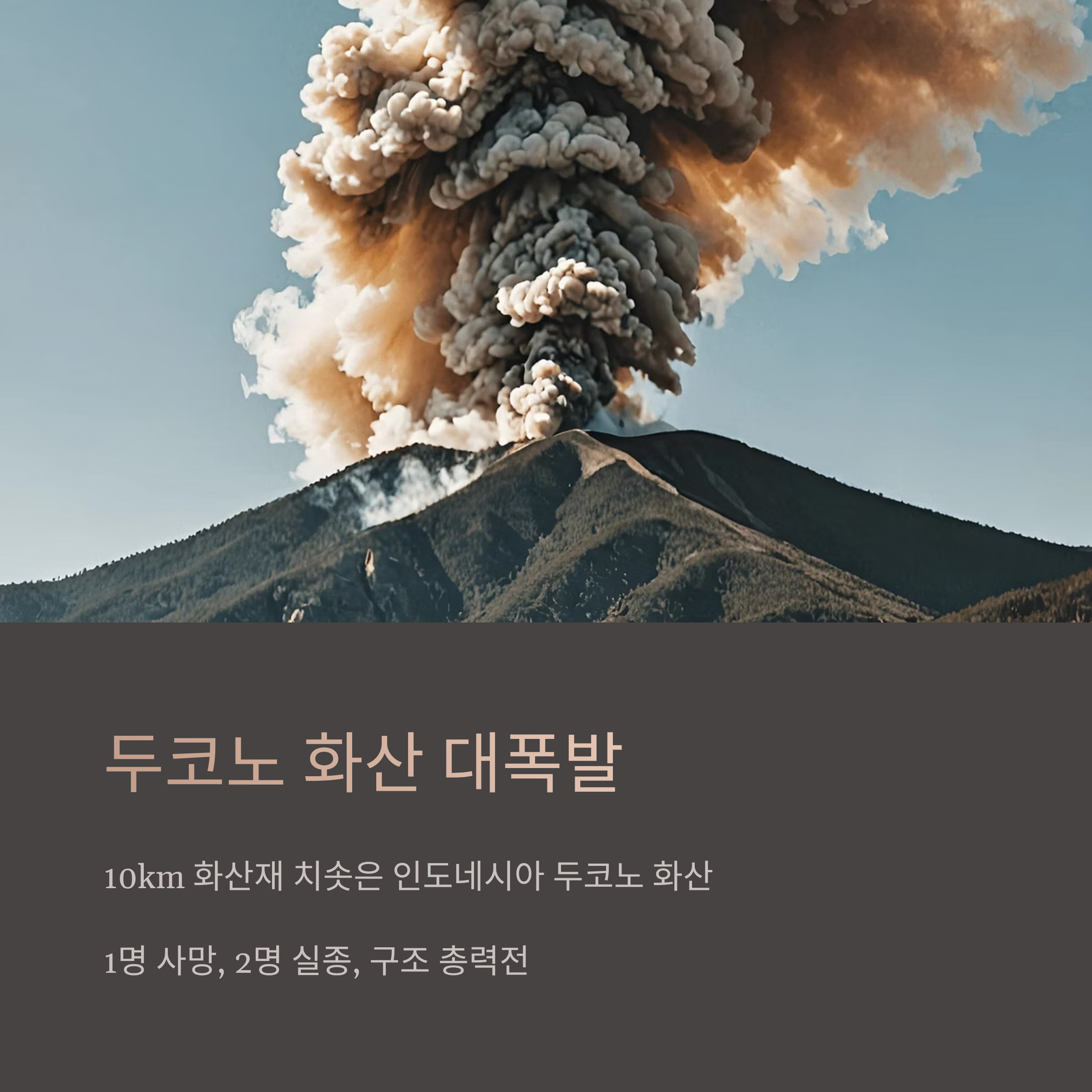 인도네시아 두코노 화산 분화