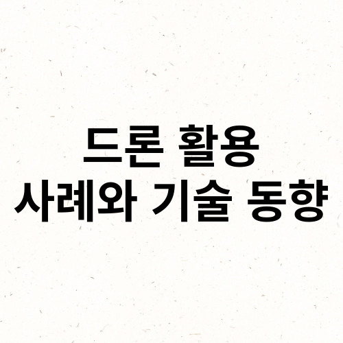 드론 활용 사례와 기술 동향