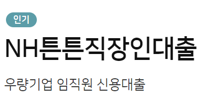 농협은행 NH튼튼직장인신용대출