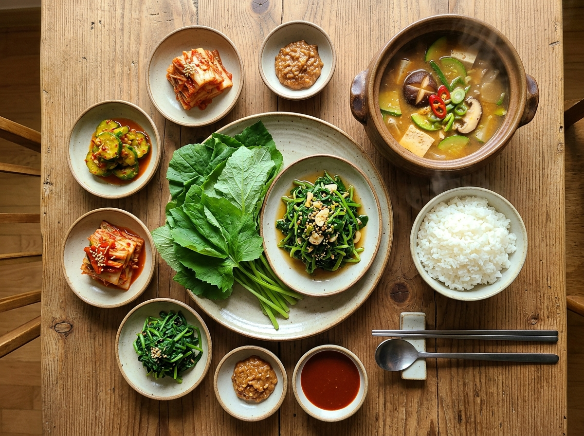 곰취 쌈 상차림 봄나물 한 상 곰취 효능 식탁