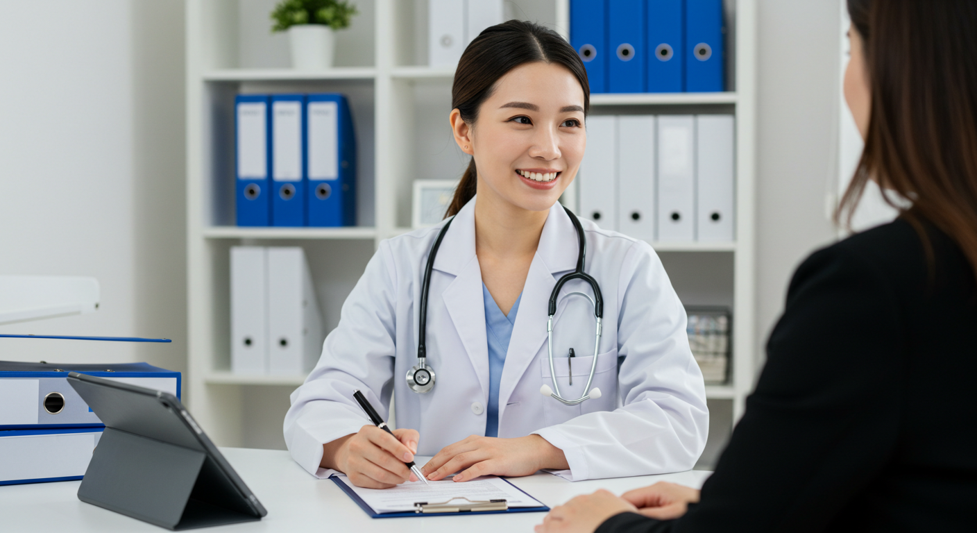 의료진과 상담하는 환자의 이미지