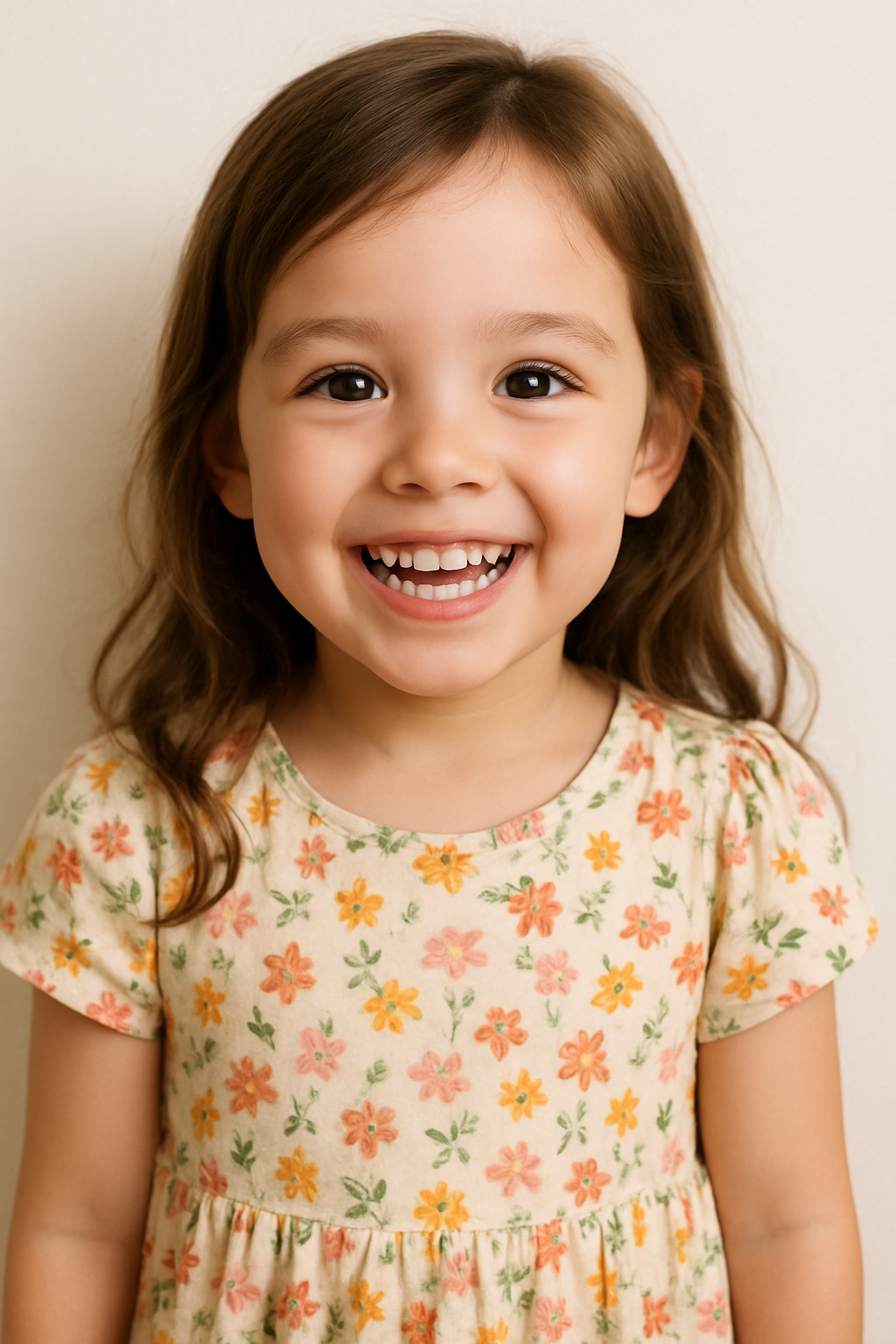 활짝 웃는 다정한 소녀의 이미지 AI 생성