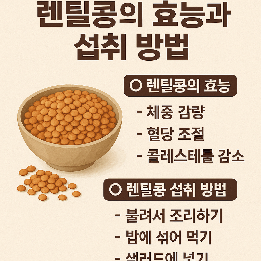 렌틸콩의 효능과 섭취 방법
