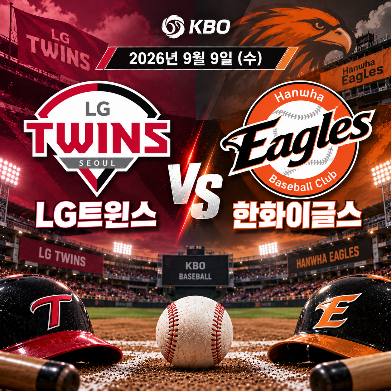 9월 9일 LG트윈스 VS 한화이글스 야구중계 대전 경기 카라스토 왕옌청 선발 정보 채널 투수전력 썸네일