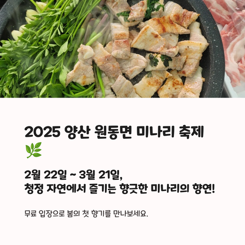 2025 양산 원동면 미나리 축제 기본정보