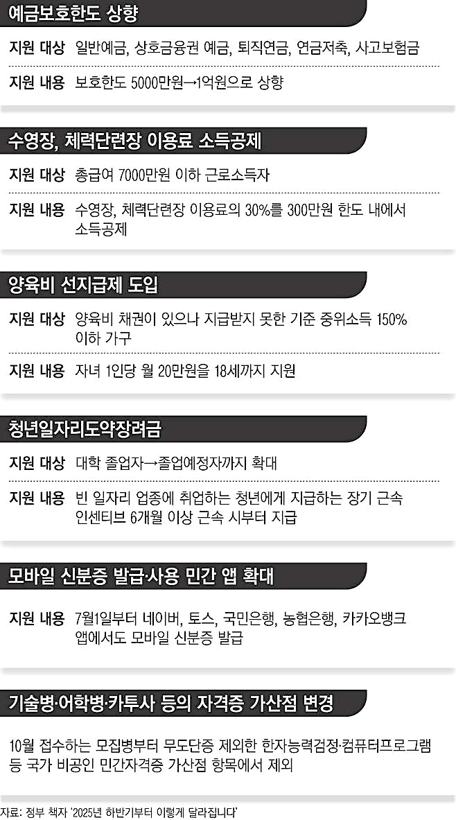 예금보호한도 1억 상향…정부 '하반기 달라지는 것' 책자 발간