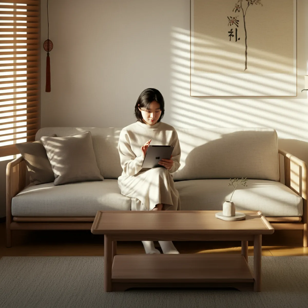 거실에서-패드로-가계부쓰는-한국여자