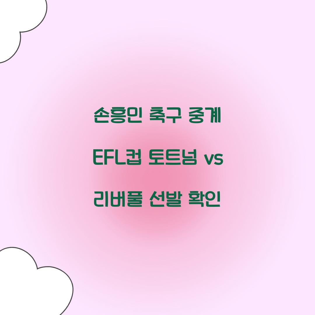 손흥민 축구 중계
