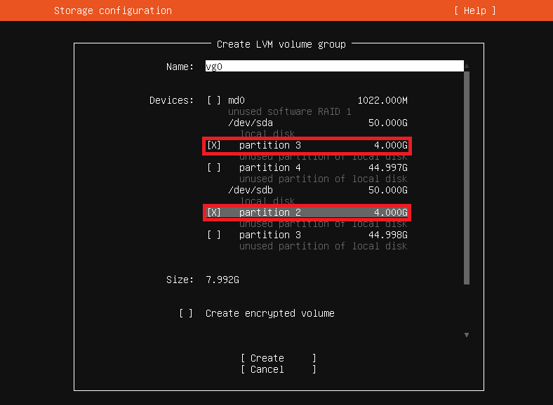 raid 파티션 선택 1