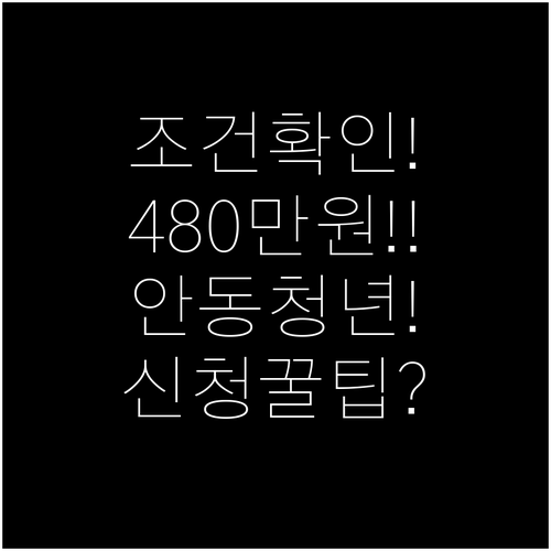 2026년 안동시 청년월세 480만원..
