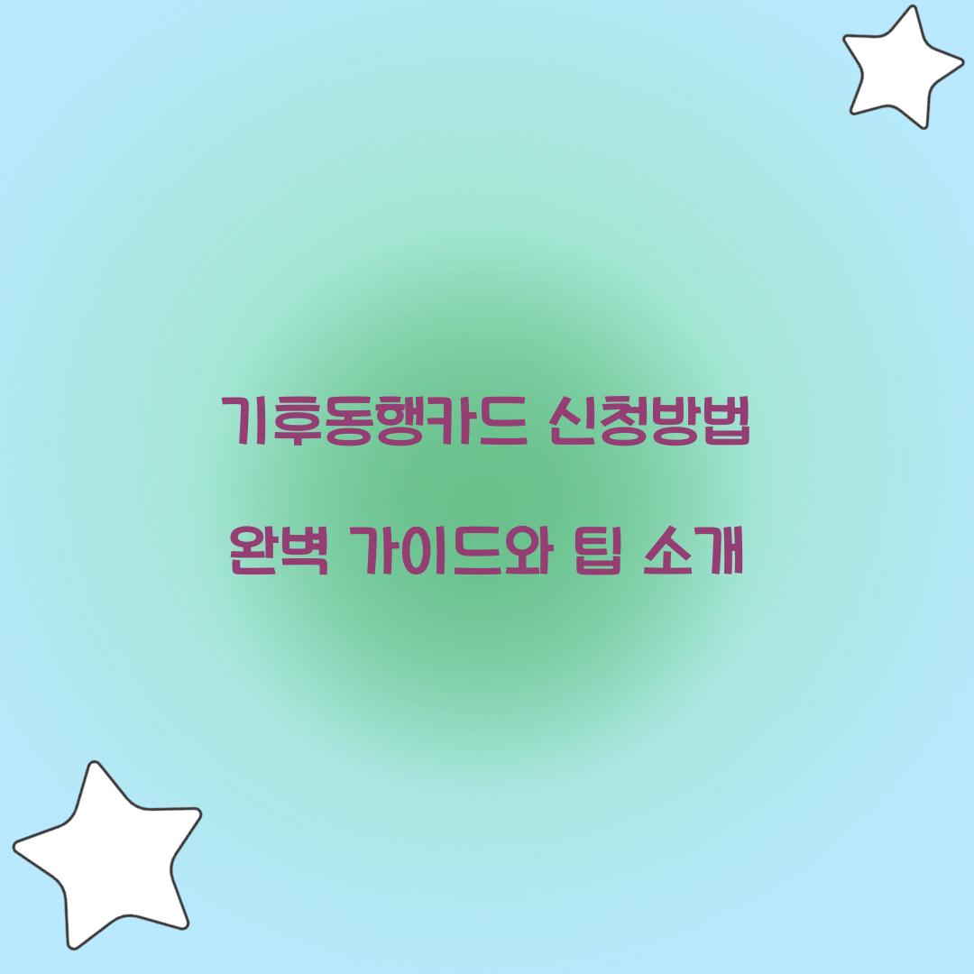 기후동행카드 신청방법