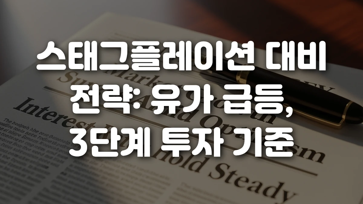 스태그플레이션 대비 전략 유가 급등 3단계 투자 기준