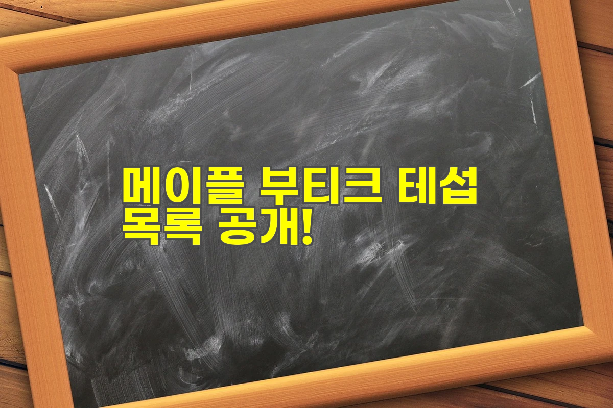 메이플 부티크 테섭 목록 공개!
