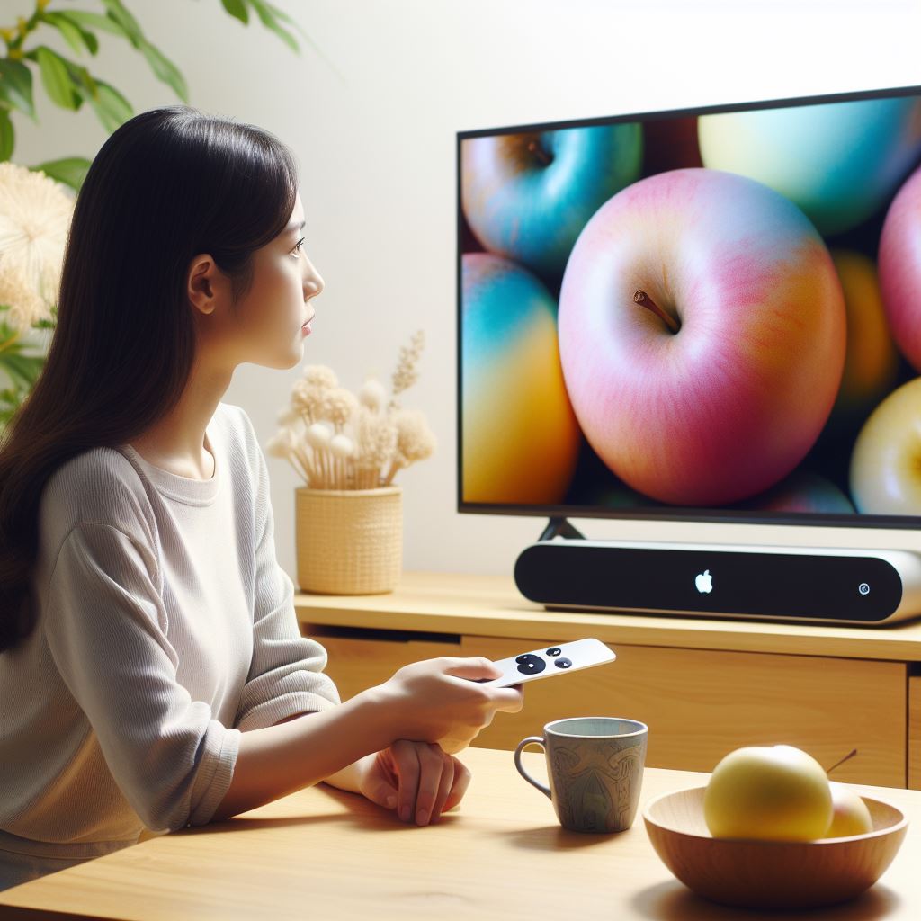 애플티비-ott를-시청하는-여성의-모습