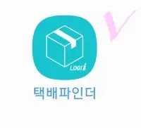 택배박스가 그려져있고 파란글씨로 택배파인더 문구가 쓰여진 택파인더 앱 마크