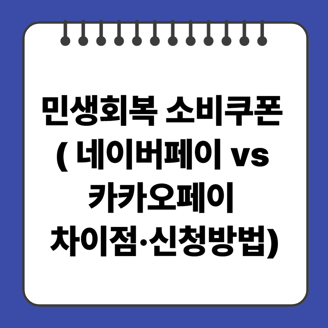 민생회복 소비쿠폰 ( 네이버페이 vs 카카오페이 차이점·신청방법)