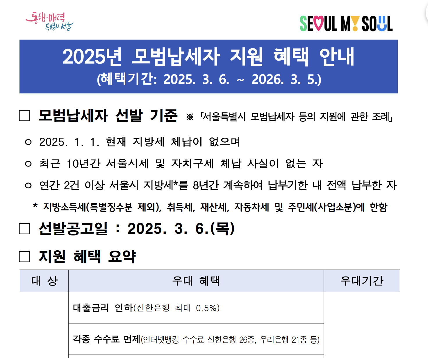 서울시 모범납세자