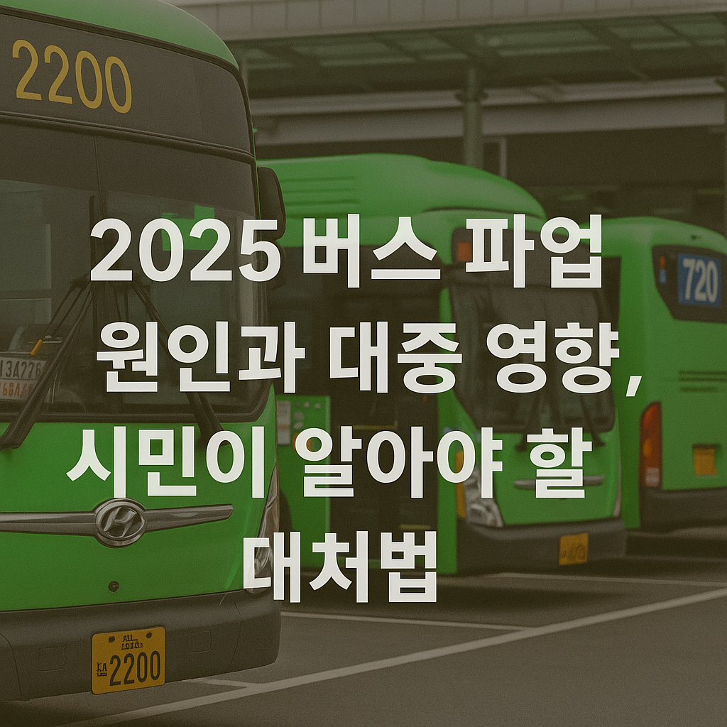 2025 버스 파업 원인과 대중 영향, 시민이 알아야 할 대처법