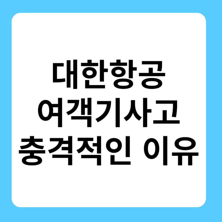 대한항공 여객기 충돌사고 충격적인 이유
