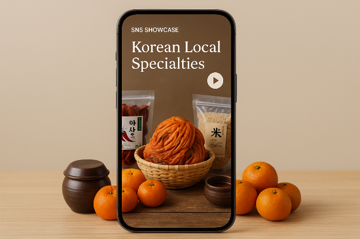 지역 제품이 콘텐츠로 재가공된 모바일 플랫폼 화면