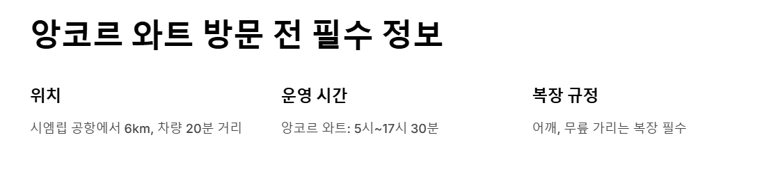 앙코르 와트 패키지 여행 준비물 티켓구매 관람 루트 총정리