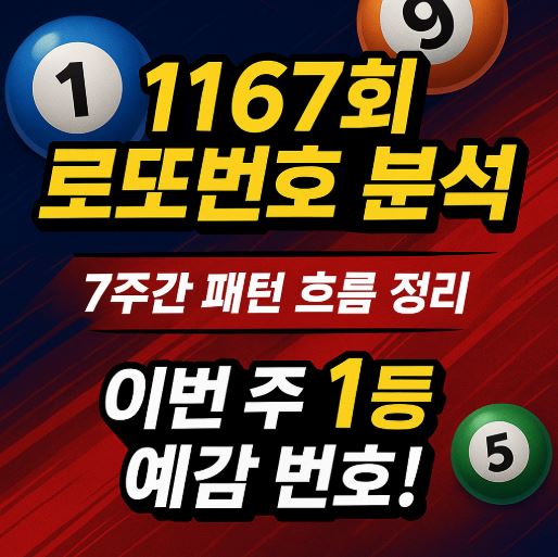 1167회 로또 패턴분석 관련 사진