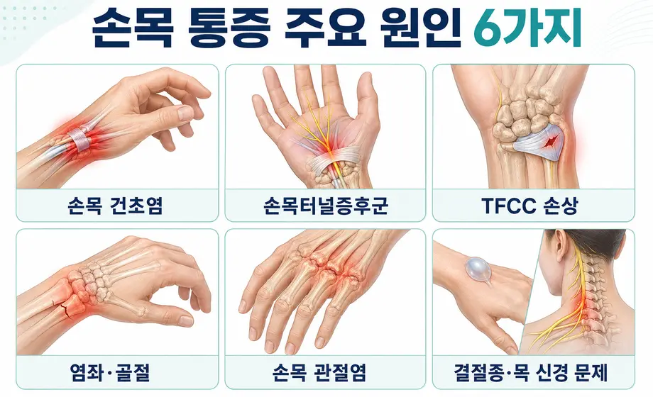건초염 손목터널증후군 TFCC 손상 등 손목 통증 원인 6가지