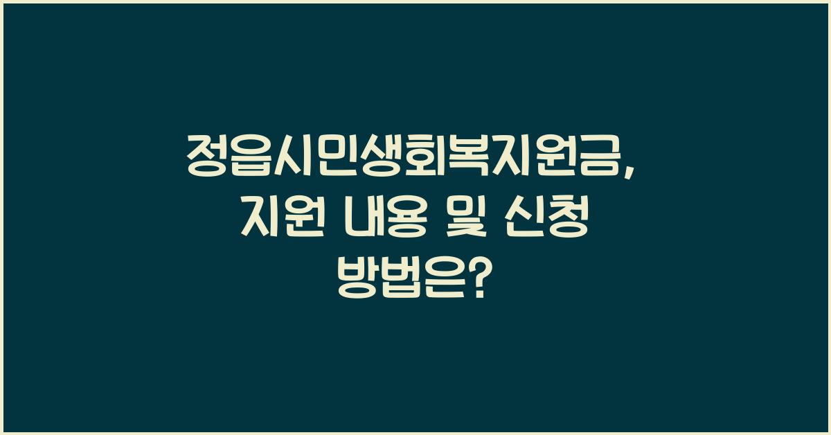 정읍시민생회복지원금
