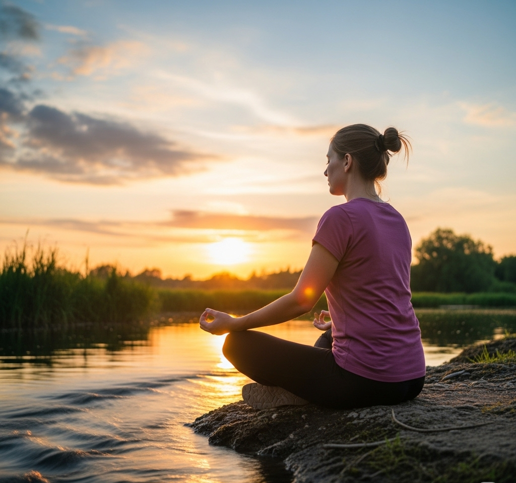 스트레스해소명상하는사진