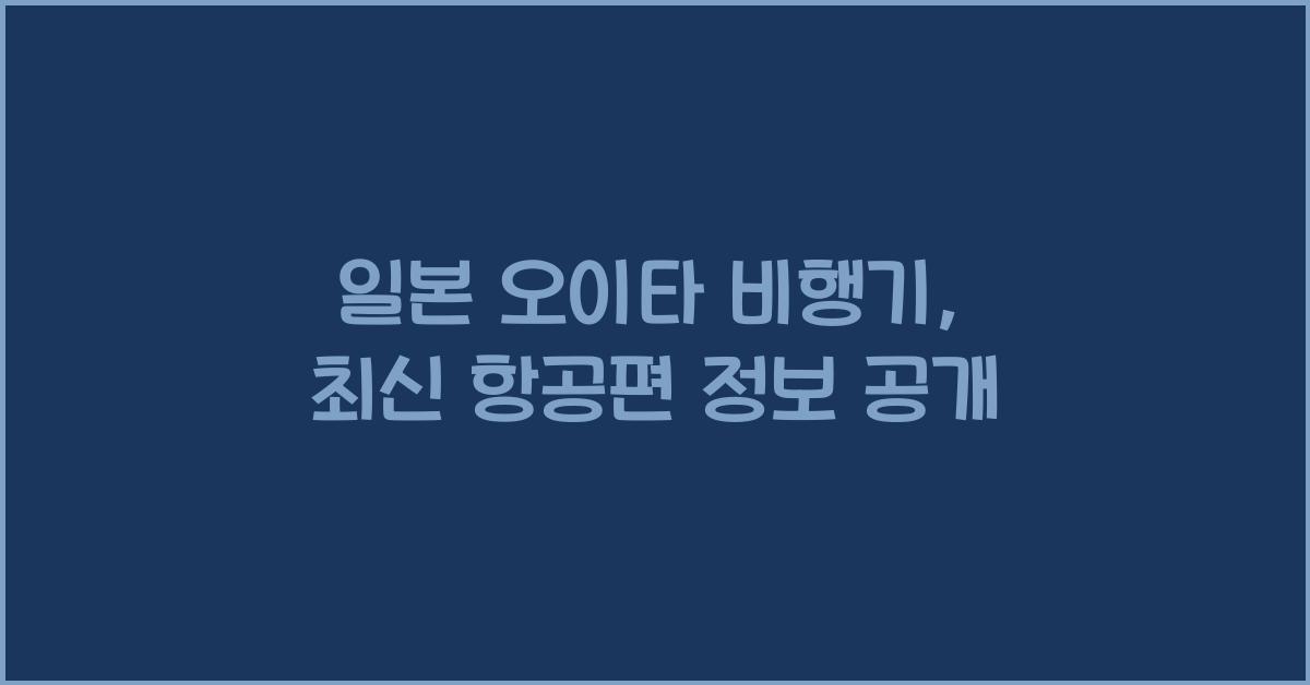 일본 오이타 비행기